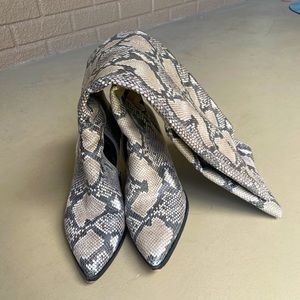 Dolce Vita knee-high snakeskin boots